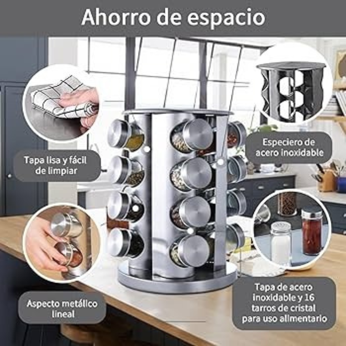 Organizador de Especias 12 Piezas: El Aliado Perfect Mantener la cocina organizada puede ser un desafío, especialmente cuando se trata de las especias. Si buscas una solución práctica y estética para almacenar tus condimentos, el organizador de especias 12 piezas es justo lo que necesitas. En Onlineshoppingcenterg, entendemos la importancia de un espacio de cocina bien organizado, y por eso te ofrecemos este práctico organizador que hará tu vida más fácil.  ¿Qué es un Organizador de Especias 12 Piezas? Un organizador de especias 12 piezas es un sistema compacto y eficiente para almacenar y organizar tus especias favoritas. Este juego incluye 12 frascos diseñados para mantener tus especias frescas y al alcance de la mano, mientras optimizas el espacio en tu cocina.  Beneficios de Usar un Organizador de Especias Ahorro de espacio: El organizador de especias te permite maximizar el espacio en tus cajones o armarios, manteniendo todas tus especias en un solo lugar.  Acceso rápido y fácil: Con un organizador de especias de pared o un organizador de especias giratorio , tendrás todas tus especias a la vista y accesibles al instante.  Mantenimiento de la frescura: Almacenar las especias correctamente en frascos herméticos prolonga su frescura y sabor.  Tipos de Organizadores de Especias En Onlineshoppingcenterg , ofrecemos una variedad de opciones para adaptarse a cualquier cocina y estilo de vida.  Organizador de Especias Giratorio El organizador de especias giratorio es perfecto para quienes desean un acceso fácil a sus especias sin sacrificar espacio. Este tipo de organizador permite girar los frascos para seleccionar rápidamente la especia que necesitas mientras cocinas.